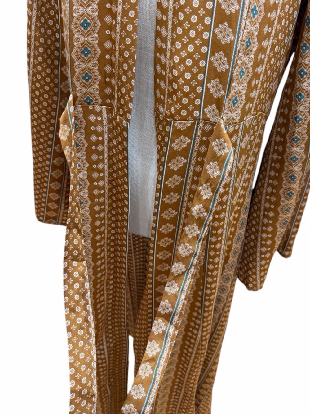 Storia Boho Tie-Front Maxi Dress / Duster - Size Medium - Picture 6 of 13